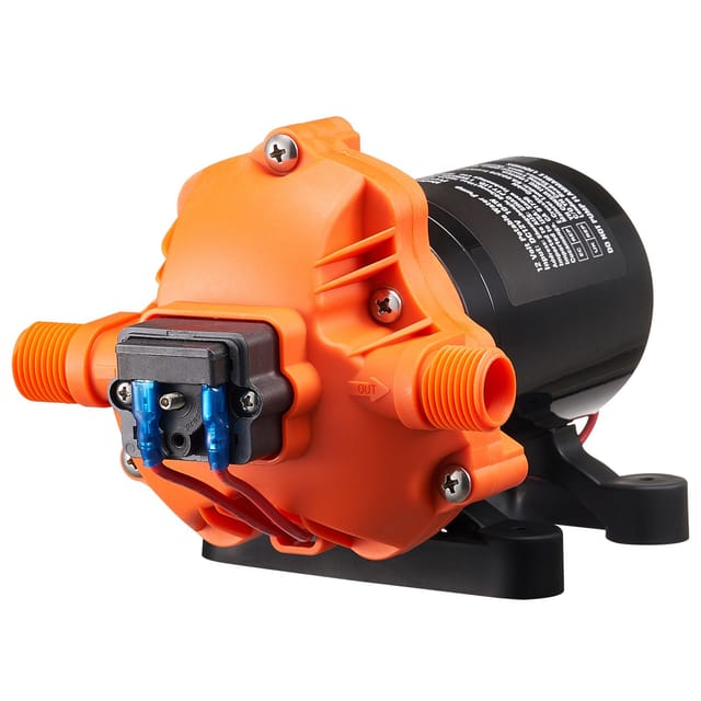 12-v-gleichstrom-membranpumpe, Fördermenge 13,25 L/min (3,5 Gpm), 3 Kammern, Einstellbarer Automatischer Druckschalter 2,7–6,9 Bar (40–100 Psi), 3,4 Bar (50 Psi), Mnpt-anschluss 12,7 Mm (1/2")