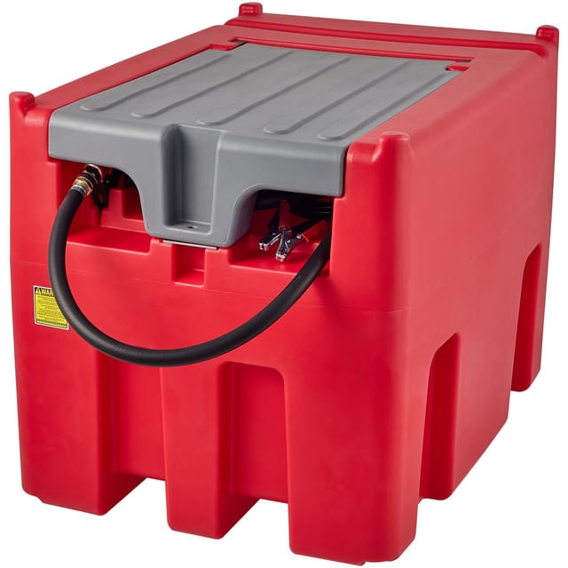 Mobiler Dieseltank (439,1 L), 10 Gpm Durchflussrate, Kraftstofftank Mit 12-v-elektropumpe Und 399,3 Cm Gummischlauch, Aus Pe, Für Einfachen Transport, Rot