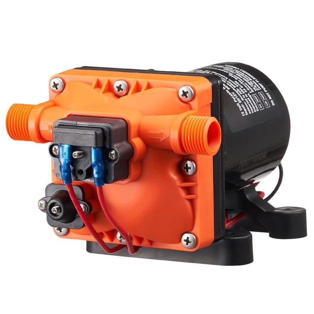 12-v-gleichstrom-membranpumpe, Fördermenge 11,36 L/min (3 Gpm), 4 Kammern, Einstellbarer Druckschalter 2,7–6,9 Bar (40–100 Psi), 3,8 Bar (55 Psi), Mnpt-anschluss 12,7 Mm (1/2")