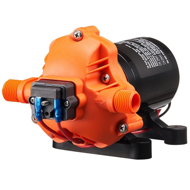 12-v-gleichstrom-membranpumpe, Fördermenge 11,36 L/min (3 Gpm), 3-kammer-wasserpumpe Mit Einstellbarem Automatischem Druckschalter 2,7–6,9 Bar (40–100 Psi), 3,4 Bar (50 Psi), Mnpt 12,7 Mm (1/2")-ansch