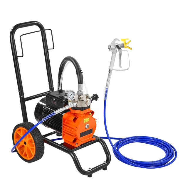 Airless-membranfarbspritzgerät, 1100 W, Hohe Leistung, Fahrbar, 2000 Psi, Hochdruck, Mit Verlängerungsstange, Für Den Innen- Und Außenbereich