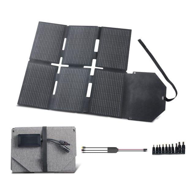 Faltbares 60-w-solarpanel, Monokristallines N-typ-16bb-photovoltaikmodul, 24 % Wirkungsgrad, Leicht Und Tragbar Mit Mc4-ausgang, Typ-c-, Usb-a- Und Dc-anschlüssen Für Camping, Wandern Und Powerstation