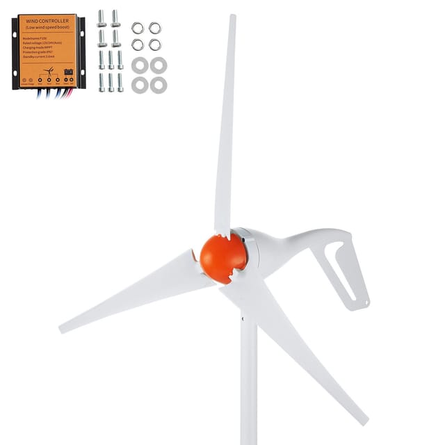 500-w-12-v-windkraftanlage, 3-blatt-windgenerator-set Mit Mppt-regler, Einstellbarem Anstellwinkel, 2,5 M/s Anlaufgeschwindigkeit, Für Haus, Bauernhof, Wohnmobil Und Boot