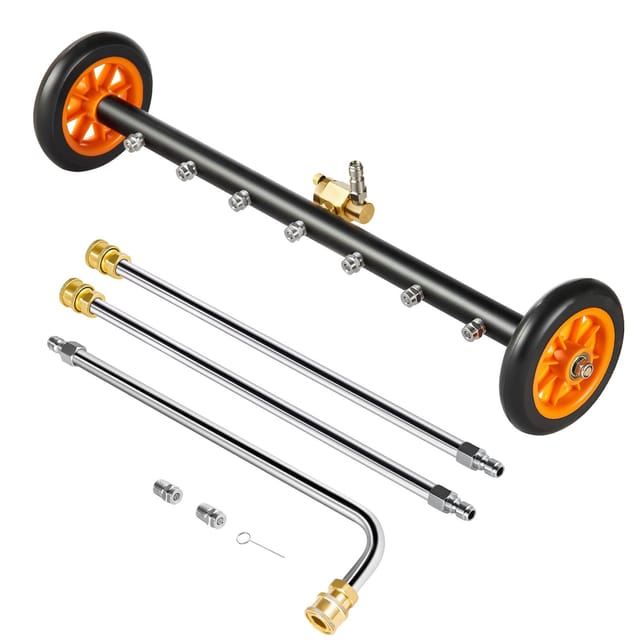 Chassisreiniger Für 24-zoll-hochdruckreiniger, Edelstahl-oberflächenreiniger, Max. 4000 Psi, Winkelverstellung, 7 Düsen, 2 Verlängerungslanzen Für Einfahrten, Terrassen Und Böden