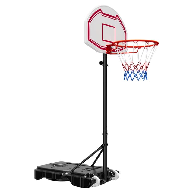 Tragbarer Basketballkorb, Höhenverstellbar Von 1,6 Bis 2,1 M, Komplett Mit Nylonnetz Und Rollen, Mobiler Ständer Für Kinder, Für Den Außenbereich Auf Terrassen Und Am Pool