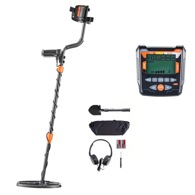 Metalldetektor Für Erwachsene, 254 Mm, Professioneller, Hochpräziser Goldfinder, Wasserdichte Spule (ip68) Mit Display, Kopfhörer, 5 Modi, Verstellbare Länge, Für Die Schatzsuche Und Goldsuche