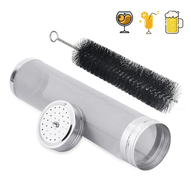 Siebfilter Aus Edelstahl 304 Für Die Bierherstellung Mit Reinigungsbürste, Saft- Und Weinfilter