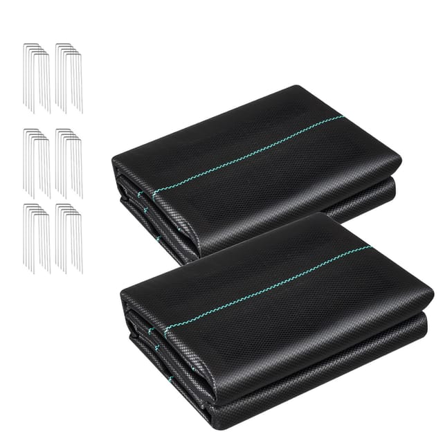 Robustes, Gewebtes Unkrautvlies, 2 Rollen À 1,2 X 15,2 M, 90,7 G, Unkrautbekämpfungs-geotextil, Landschaftsvlies Für Gärten, Unkrautbekämpfung, Bodenabdeckung, Schwarz