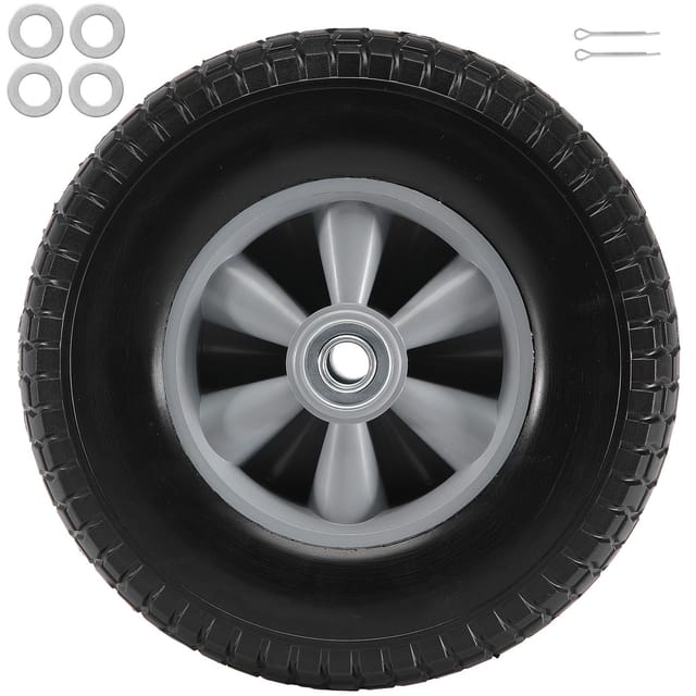 Pannensichere Vollgummireifen Und -felgen, 25,4 Cm, 2er-set, Dynamische Tragfähigkeit 81,6 Kg, Statische Tragfähigkeit 99,8 Kg, Schlauchlos, Für Sackkarren, Transportwagen, Hubwagen Und Gartenanhänger