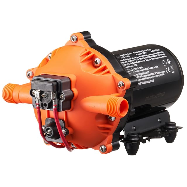 12-v-membranpumpe, Fördermenge 18,93 L/min (5 Gpm), 12-v-gleichstrom-5-kammer-wasserpumpe Mit Einstellbarem Automatischem Druckschalter 2,7–6,9 Bar (40–100 Psi), Mnpt-anschluss 12,7 Mm (1/2")