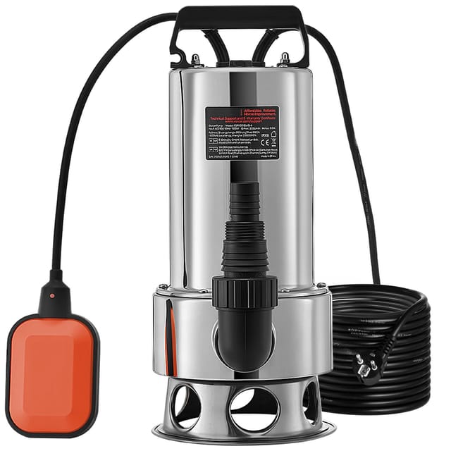 1300w 20000l/h Tauchpumpe, 10m Kabel Und Automatischer Schwimmerschalter, Edelstahl Und Gusseisen, Für Sauberes Oder Verschmutztes Wasser, Zum Entleeren Von Teichen, Schwimmbecken Und Whirlpools