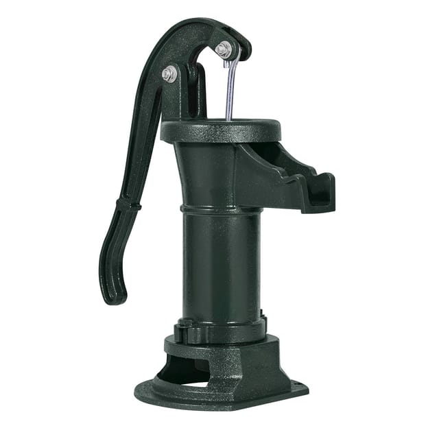 Grüne Handpumpe Aus Gusseisen, Max. Saughöhe 7,6 M, 1-1/4"-npt-anschluss, Einfache Installation, Antiker Stil Für Garten, Teich, Hof, Bauernhof