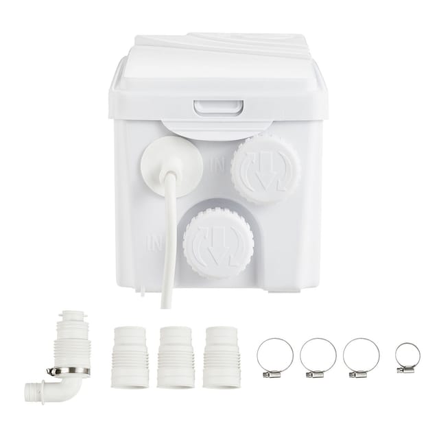 350-w-zerkleinerungspumpe, 6000 L/h Förderleistung, 7 M Förderhöhe, Abwasserpumpe Mit 3 Anschlüssen Für Keller, Küche, Spüle, Dusche, Badewanne, Waschküche Und Toilette (pumpstation)