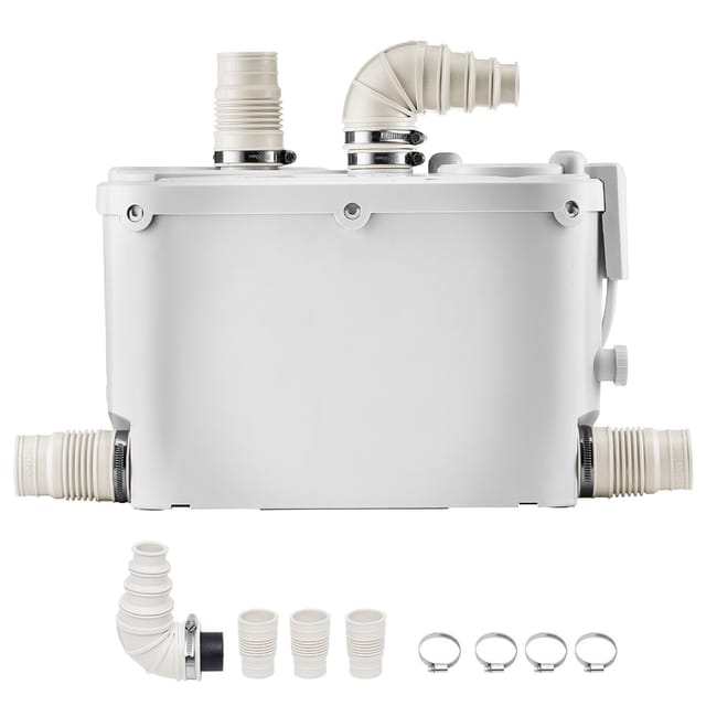500-w-fäkalienhebeanlage, Fördermenge 110 L/min, Förderhöhe 8 M, Wc-tauchpumpe Mit 4 Wasseranschlüssen, Sanitärhebeanlage Für Keller, Dusche, Waschbecken, Waschküche, Badewanne