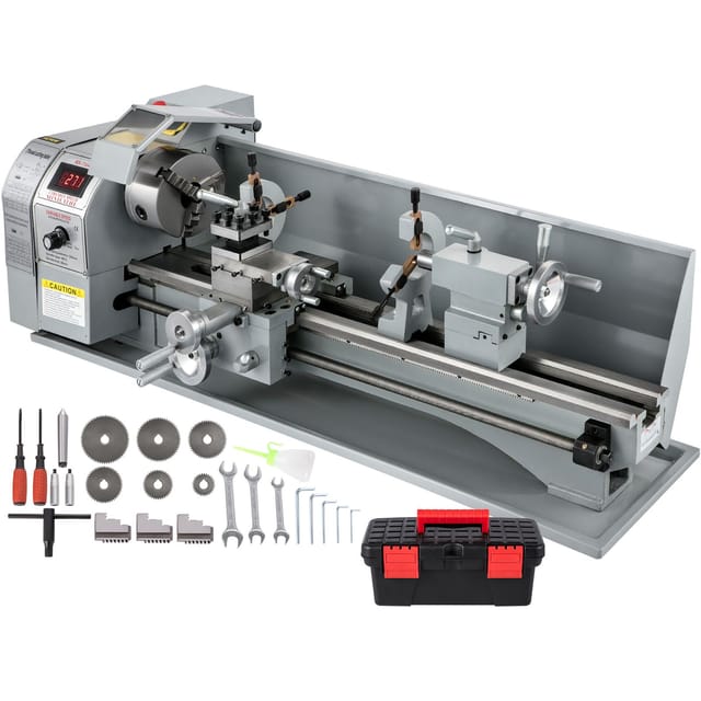 Mini-cnc-metalldrehmaschine Mit 1100 W, 220 X 750 Mm, Variabler Drehzahl, 3-backen-futter, Mt5-spindelkegel, Mt2-reitstockkegel
