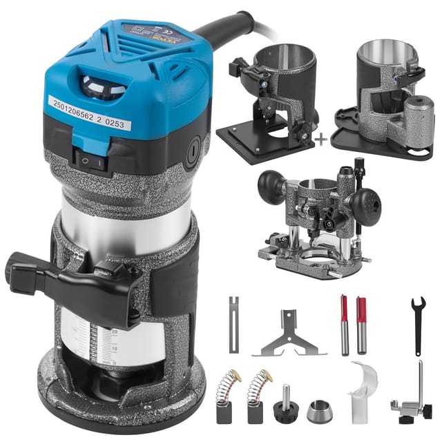 710-w-elektro-oberfräsen-set, 30.000 U/min Motor, Variable Drehzahl, Holzlaminiergerät, 4 Basen, Für Die Holzbearbeitung