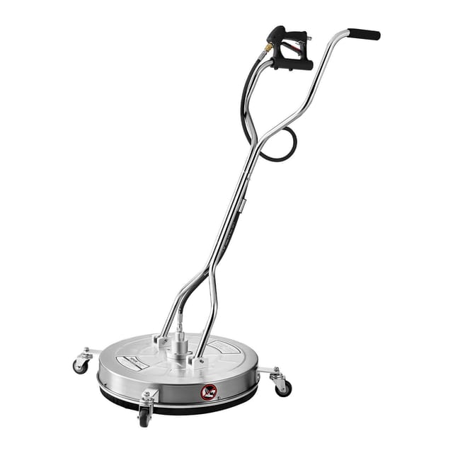 Flächenreiniger-aufsatz Für 24"-hochdruckreiniger, Edelstahl-zubehör Mit 4 Rädern, Max. 4000 Psi, 3/8"-schnellanschluss, 2 Düsen, Doppelgriff, Für Beton, Terrassen Und Gehwege