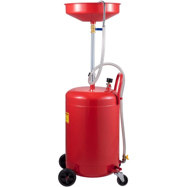 80-liter-altölauffangbehälter, Pneumatisch Betriebene Mobile Ölrückgewinnungseinheit, Ölauffangwanne, Behälter Für Flüssigkeiten Und Kraftstoffe, Höhenverstellbarer Trichter, Mit Rädern