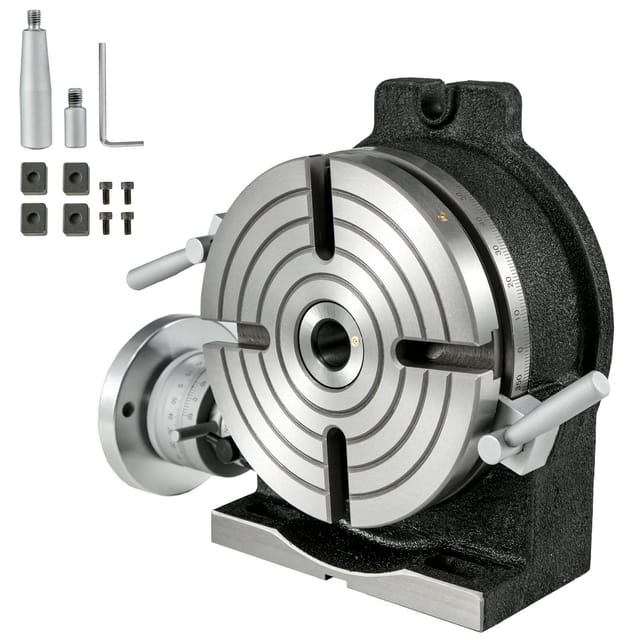200 Mm Vertikaler Und Horizontaler Drehtisch, Hv8 Präzisions-3mt-teilkopf Für Fräs- Und Bohrmaschinen, Nonius-ablesung, Fräsen, Bohren Und Ausdrehen
