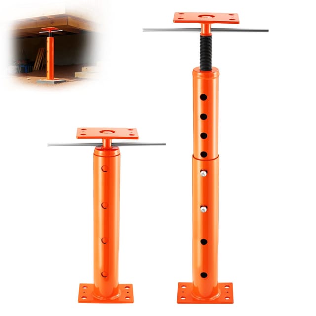 Bodenheber Für Den Hausgebrauch, Höhenverstellbereich 48-91 Cm, Maximale Tragfähigkeit 8165 Kg, Verstellbarer Kellerstützbalken Zum Nivellieren, Teleskopierbare Stahlstütze Zur Temporären Abstützung