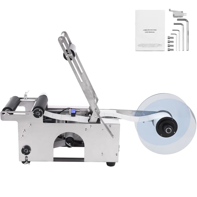 Halbautomatische Rundflaschen-etikettiermaschine, 20–50 Stück/min, Elektrischer Etikettierer Für Rundflaschen, Durchmesser 2–12 Cm, Mit Druckstange