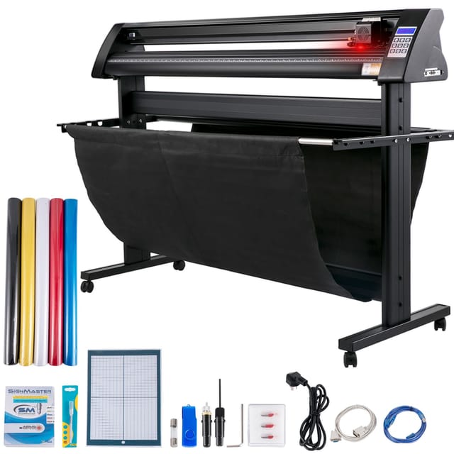 1350-mm-vinylschneider, Schneideplotter Mit Led-bildschirm, Halbautomatischem Integriertem Lichtschrankensystem, Kompatibel Mit Der Signmaster-software Für Windows, Mit Ständer
