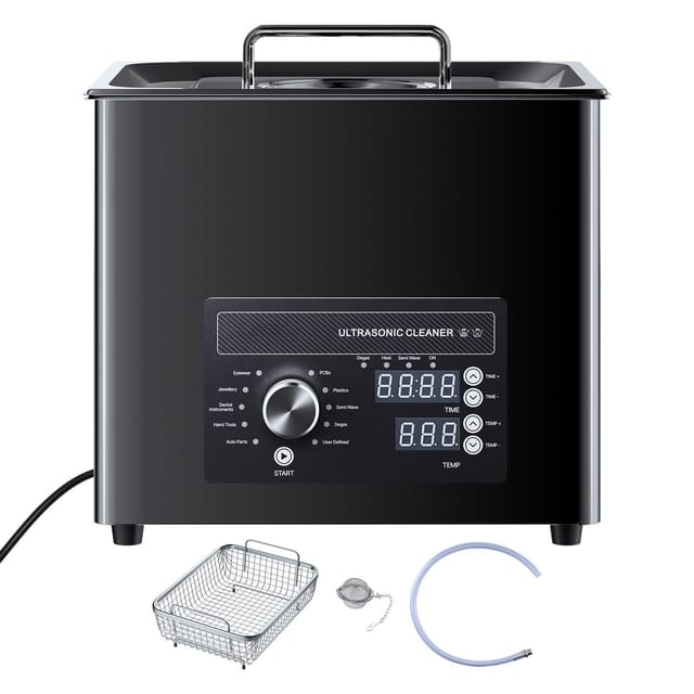 10-liter-ultraschallreiniger, Professionelles Ultraschallreinigungsgerät Mit Drehknopfsteuerung, Edelstahlgehäuse Mit Korb Und Reinigungskugel, Für Uhren, Rasierer, Schmuck, Münzen Und Mehr
