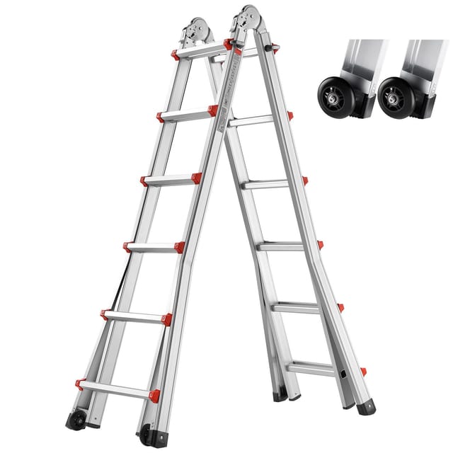 Selbsttragende Teleskopleiter A, 6,2 M, Kompakte Und Ausziehbare Aluminium-multifunktions-klappleiter Für Wohnmobile, Treppen, Innen- Und Außenbereiche Sowie Dächer, Tragfähigkeit 150 Kg
