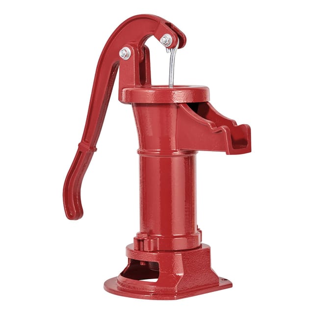 Handpumpe Für Brunnen, Max. Saughöhe 7,6 M, Antike Gusseiserne Handpumpe, 1-1/4-zoll-npt-anschluss, Einfache Installation, Vintage-stil Für Garten, Teich, Hof, Bauernhof, Rot