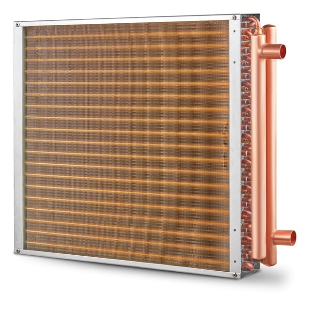 Wasser-luft-wärmetauscher 50,8 X 50,8 Cm, 3 Reihen Mit 1 Cm Kupferfittings, 242 Lamellen