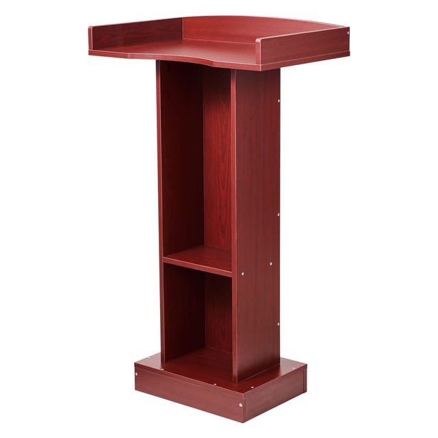 1040 Mm Hohes Konferenzpult Aus Holz, Laptopständer Mit Großer Lesefläche Und Ablagefach, Seitenstopper, Elegantes Design, Freistehend, Für Klassenzimmer, Besprechungen, Kirche Und Präsentationen
