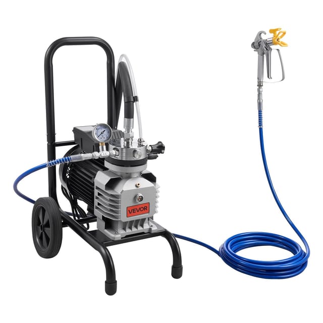 Airless-membranfarbspritzgerät, 1800 W, Effizienter Fahrwagen, 3300 Psi Hochdruck, Mit Teleskopstange, Nadel Und Reinigungsbürste, Für Den Innen- Und Außenbereich