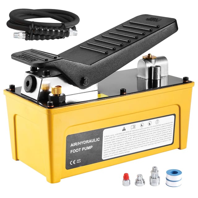 Pneumatische Hydraulikpumpe Mit 689 Bar (10.000 Psi), 1,6 L (0,42 Gal) Ölbehälter, 9,5 Mm (3/8 Zoll) Npt-ölauslass, 6,4 Mm (1/4 Zoll) Npt-einlass, Pneumatisches Fußpedal Mit Aluminiumgehäuse