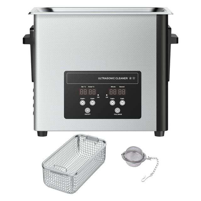 Professionelles 6-liter-ultraschallreinigungsgerät, 120 W, 40 Khz, Edelstahlbehälter Mit Korb Und Digitalanzeige, Für Uhren, Schmuck, Rasierer, Münzen Und Mehr