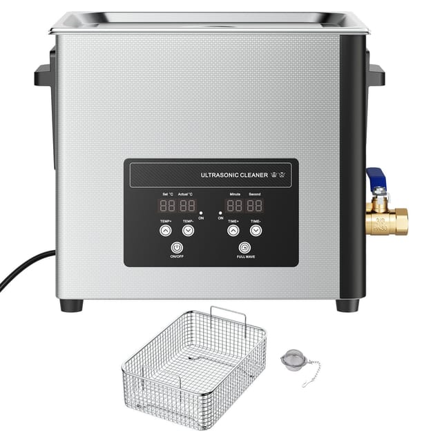 Professionelles 10-liter-ultraschallreinigungsgerät, 180 W, 40 Khz, Edelstahlbehälter Mit Korb Und Digitalanzeige, Für Uhren, Rasierer, Schmuck, Münzen Und Mehr