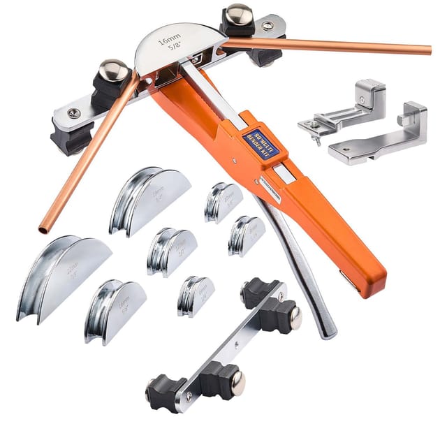 Kompakte Ratschen-rohrbiegemaschine 6–22 Mm, Manuelles Vorwärts-/rückwärtsbiegewerkzeug, 7 Biegebacken Aus Aluminiumlegierung, Für Kupfer, Klimaanlagen, Kältetechnik Und Autoreparaturen