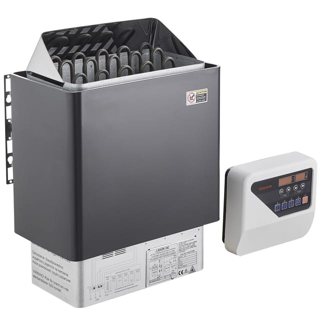 Elektrischer Saunaofen, 8 Kw, 400 V, 3n, Tragbar, Für Drinnen Und Draußen, Mit 3-stunden-timer, Digitaler Steuerung Für 8–12 M², Geeignet Für Zuhause, Hotel, Spa, Dusche, Max. 110 °c