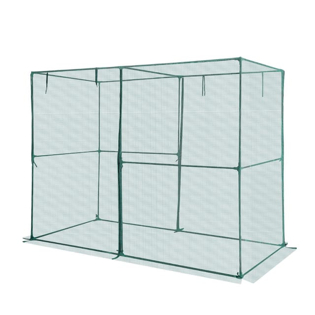 Pflanzenschutznetz 2,39 X 1,2 X 1,8 M, Hochwindbeständiger Käfig Mit Reißverschlusstür, Einfach Aufzubauendes Offenes Gewächshaus, Erhöhtes Gartenzelt, Sonnensegel Für Tomaten, Garten, Terrasse, Rasen