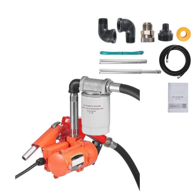 Kraftstoffförderpumpe, 12 V Dc, 40 L/min, Tragbares Dieselpumpen-set Mit Automatischer Abschaltdüse, Förderschlauch, Überhitzungsschutz, Netzkabel, Explosionsgeschützt, Für Benzin, Diesel Und Kerosin