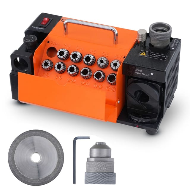 Mr-13a Bohrerschärfer, 3-13 Mm Bohrerschärfer, Einstellbarer Spitzenwinkel 95° Bis 135°, Tragbarer Schleifer Mit 11 Spannzangen, Cbn- Und Sdc-schleifscheiben