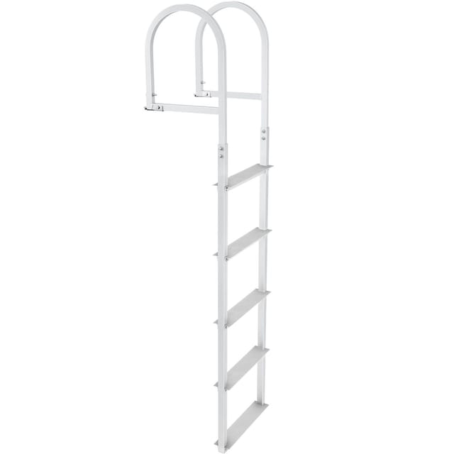 Abnehmbare 5-stufige Stegleiter, Tragkraft 227 Kg, Aus Aluminiumlegierung, Für Pontonboote, Mit 8 Cm Breiten Stufen Und Rutschfesten Fußplatten, Einfache Montage An Schiffen, Seen, Pools Und Am Wasser