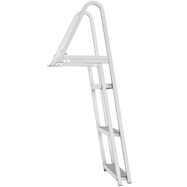 Abnehmbare 3-stufige Stegleiter, Tragkraft 159 Kg, Aus Aluminiumlegierung, Für Pontonboote, Mit 10 Cm Hohen, Rutschfesten Stufen Und Einfacher Montage Für Boote, Seen, Pools Und Zum Einsteigen Ins Was