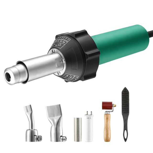 1600-w-heißluftpistole Für Kunststoff, 50–600 °c Heißluftschweißgerät Für Pvc, Tpo Und Vinyl, 5-teiliges Dachschweißset Mit 2 Flachdüsen, 1 Fugenwalze Und Bürste Für Pp/pe/pvc-platten