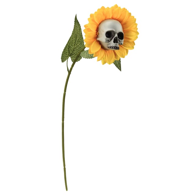 Sonnenblumen-totenkopf-dekoration Aus Kunststoff Und Seide, Künstliche Blume Für Gartenpartys, Flexibler Stiel, Einzigartiger Kopf, Stil B