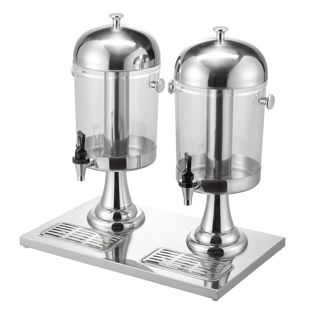 X 8-liter-getränkespender, Party-getränkespender, Edelstahl Und Kunststoff, Mit Zapfhahn, Eisfach Und Ablage, Für Eistee Und Limonade, Restaurants Und Hotels