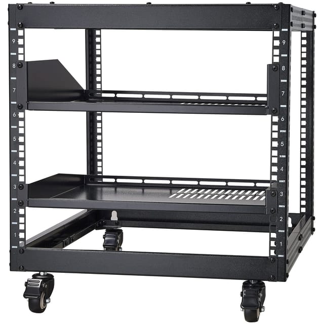 9u Open-frame-serverschrank, Netzwerkschrank Mit Einstellbarer Tiefe Von 58,4–101,6 Cm