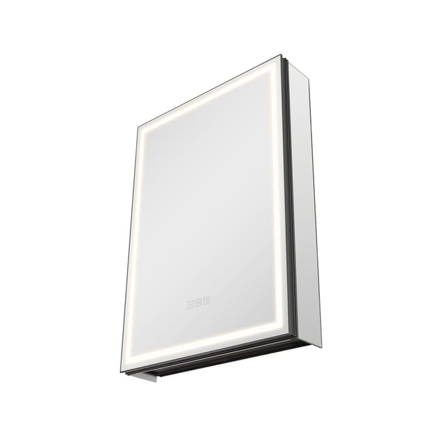 Beleuchteter Medizinschrank Mit Spiegel, 50 X 70 Cm, Einbau- Oder Wandmontage, Badezimmerschrank Mit Variabler 3-farbiger Led-beleuchtung, Bodenbeleuchtung, Verstellbaren Ablagefächern Und Antibeschla