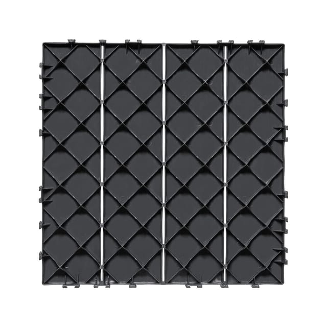 Verbund-terrassenfliesen, 36er-pack, 29,5 X 29,5 Cm, 3,3 M², Wasserfester Kunststoff-bodenbelag Für Den Außenbereich, Wetterfest, Fliesen Für Terrasse, Poolbereich, Balkon, Garten, Dunkelgrau