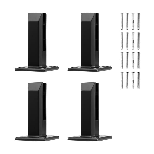 4-teiliges Quadratisches Glasbefestigungsset Für Geländer, Halterung Aus Edelstahl 304 Für 8-12 Mm Gehärtetes Glas, Montageklemme Für 3 Mm Glasregale, Für Balkone, Gärten, Terrassen Und Treppen.