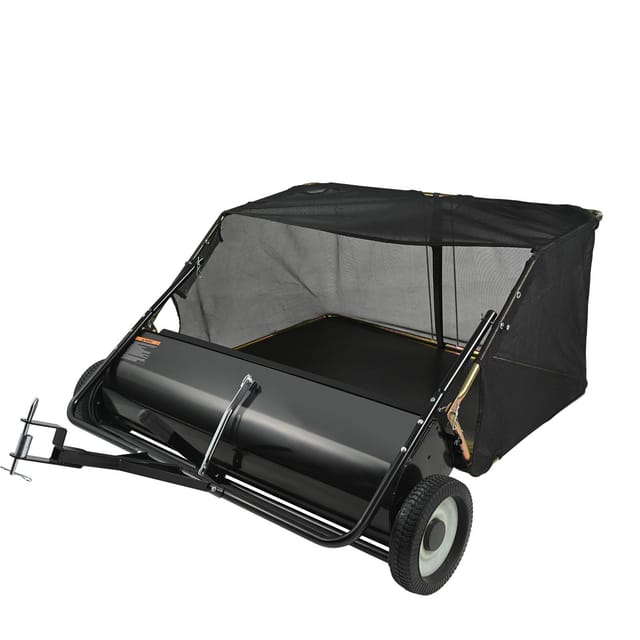 Ausziehbarer Laubsauger, 112 Cm (44 Zoll), Großer 0,7 M³ (25 Kubikfuß) Auffangbehälter Für Laub Und Gras, Robuster Gartenkehrer Mit Einstellbarer Kehrhöhe Für Hof, Rasen Und Ackerland